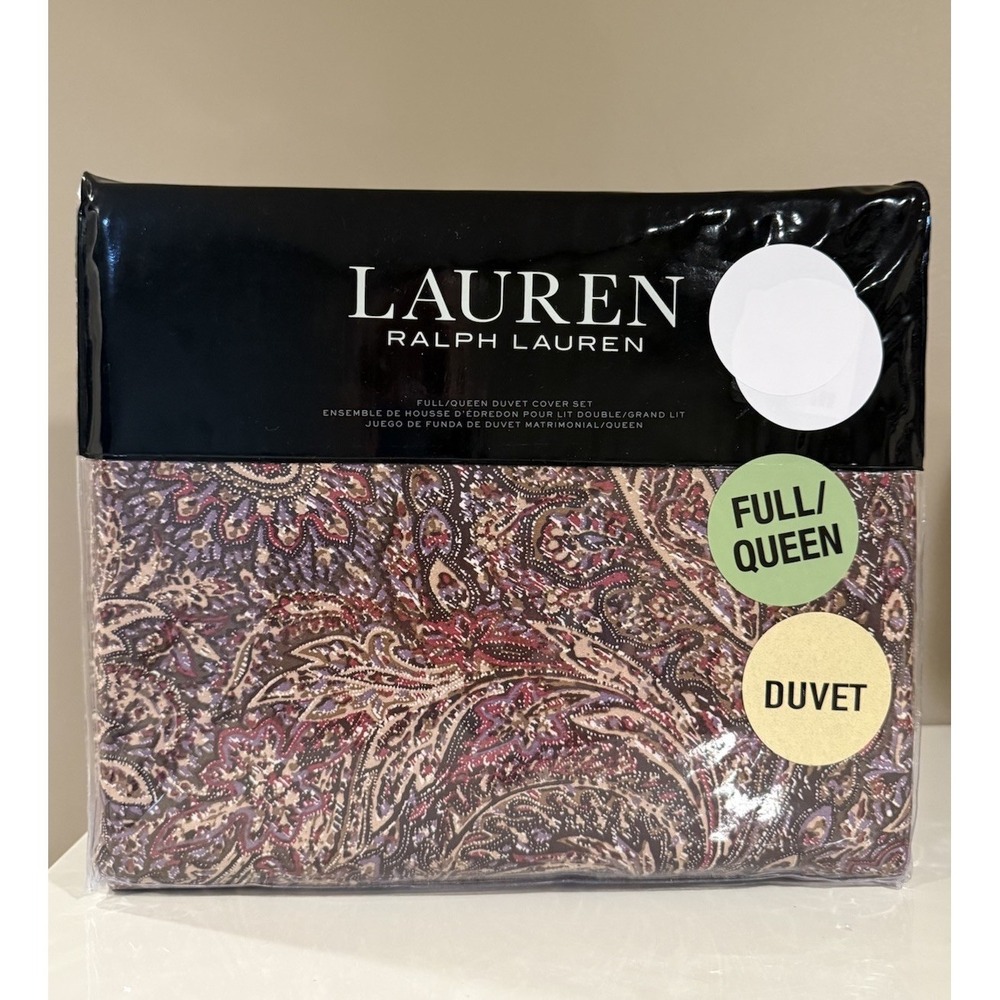 Ralph Lauren~Duvet Set~Queen~Hallie~Paisley~100% Cotton~MSRP $300~NWT~